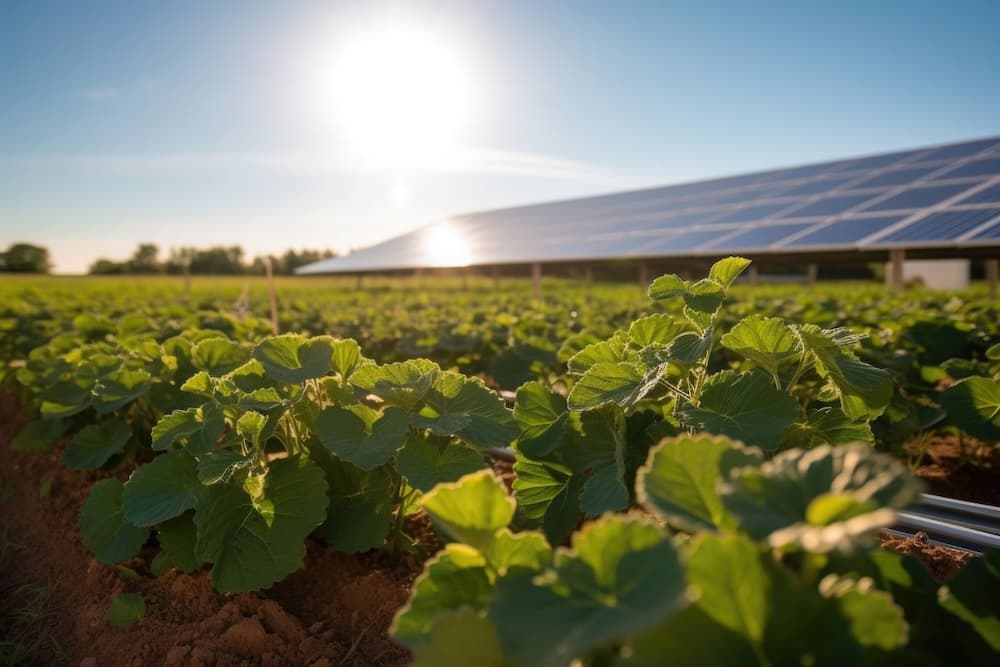 Solar panels on a property